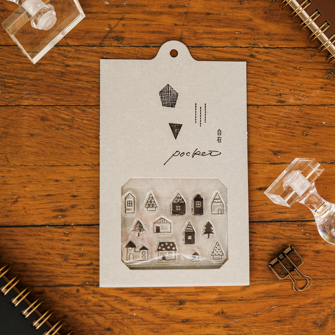 Mizushima Clear Stamp POCKET - STJ-P-IE01 Houses 01