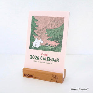 2026 Moomin Monthly Desk Calendar with Wood Stand NK-4330