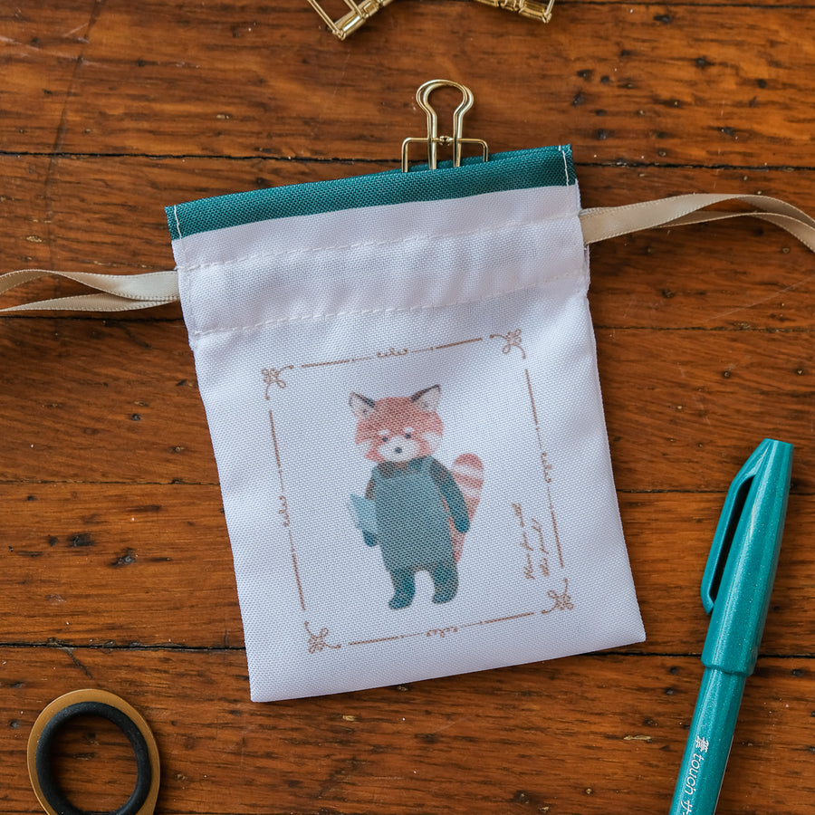 RESSA PANDA BOOKS - Animal Drawstring Pouch - Red Panda