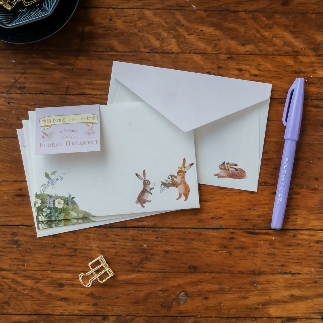 RESSA PANDA BOOKS - Storybook Envelopes - Rabbit with Flowers