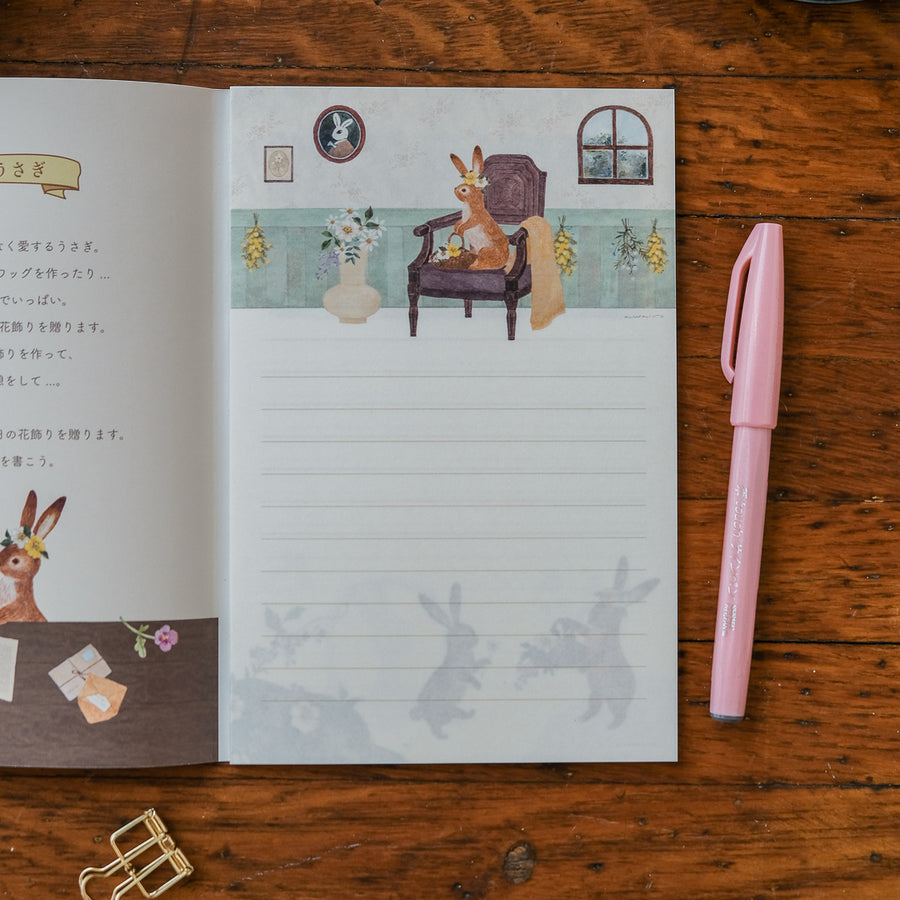 RESSA PANDA BOOKS -  Storybook Stationery Set - Rabbit with Flowers