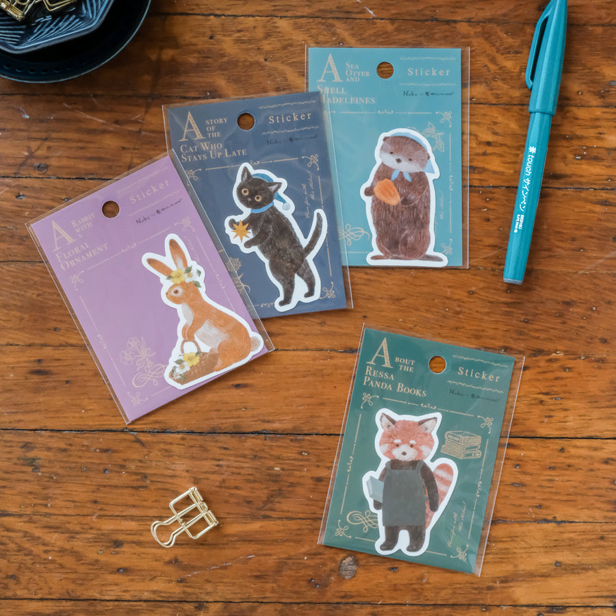 RESSA PANDA BOOKS - Storybook Animal Sticker - Black Cat