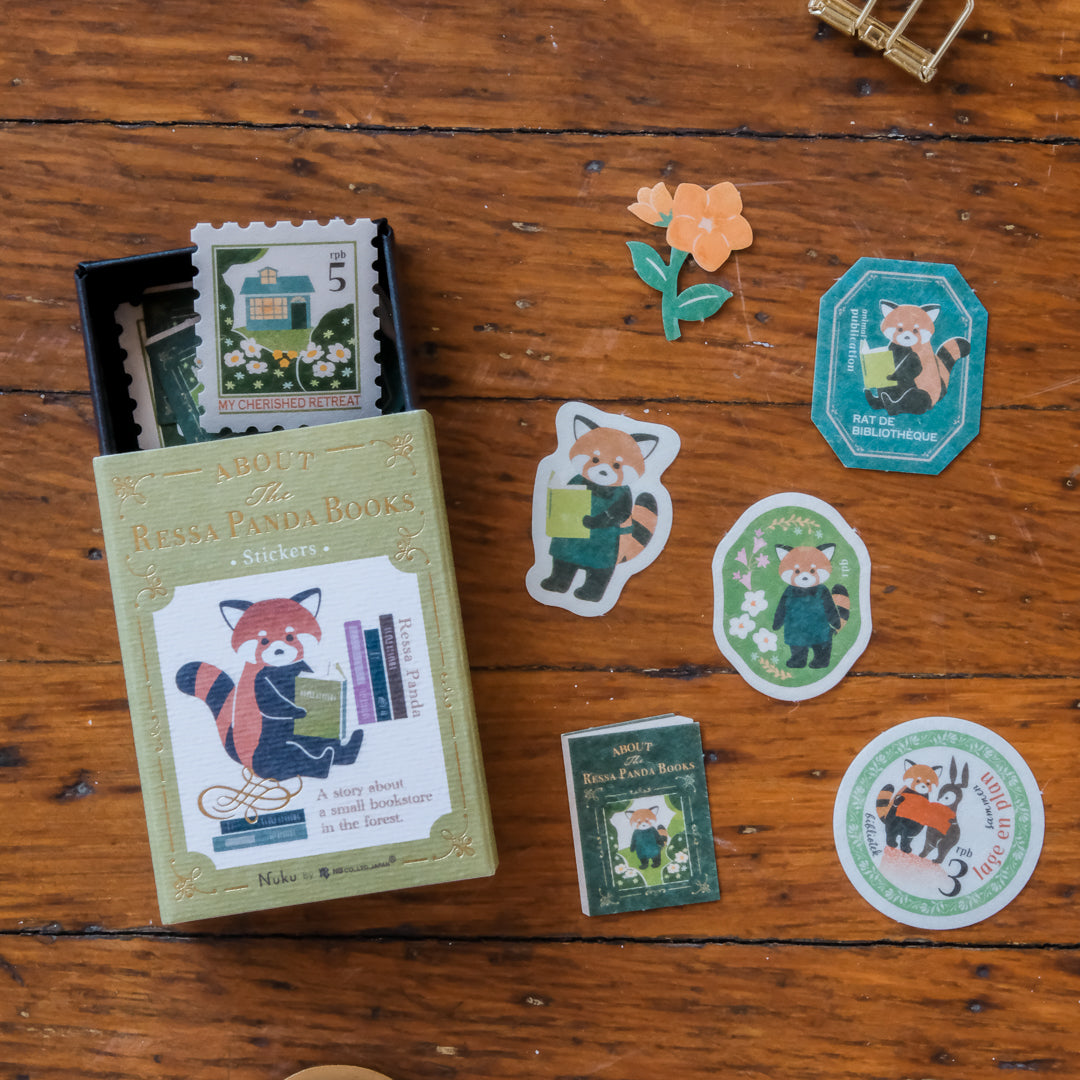 RESSA PANDA BOOKS - Storybook Flake Stickers - Red Panda