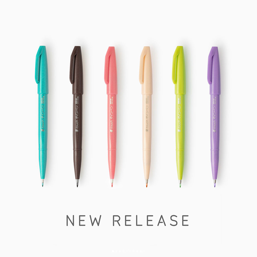 Pentel Fude Touch Brush Sign Pen New Colors