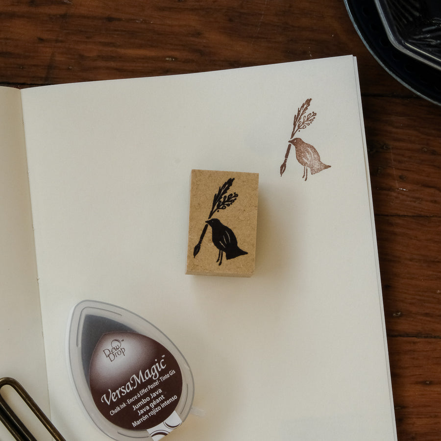 OEDA Letterpress Rubber Stamp - Message Bird