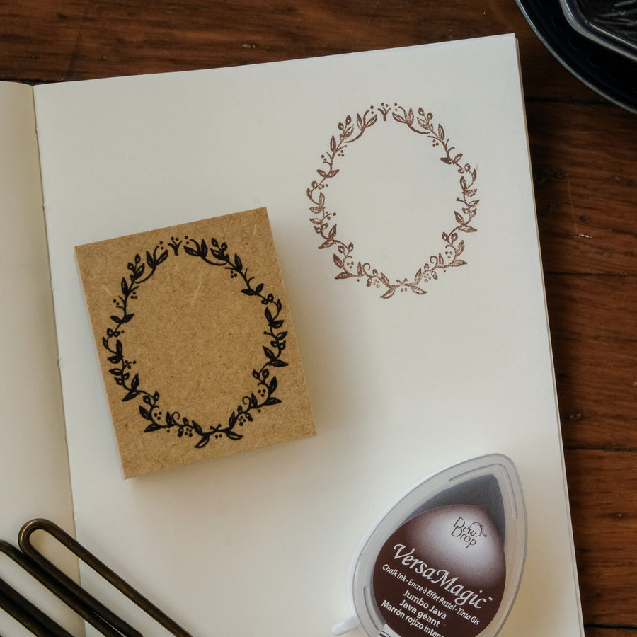 OEDA Letterpress Rubber Stamp - Seasonal Wreaths
