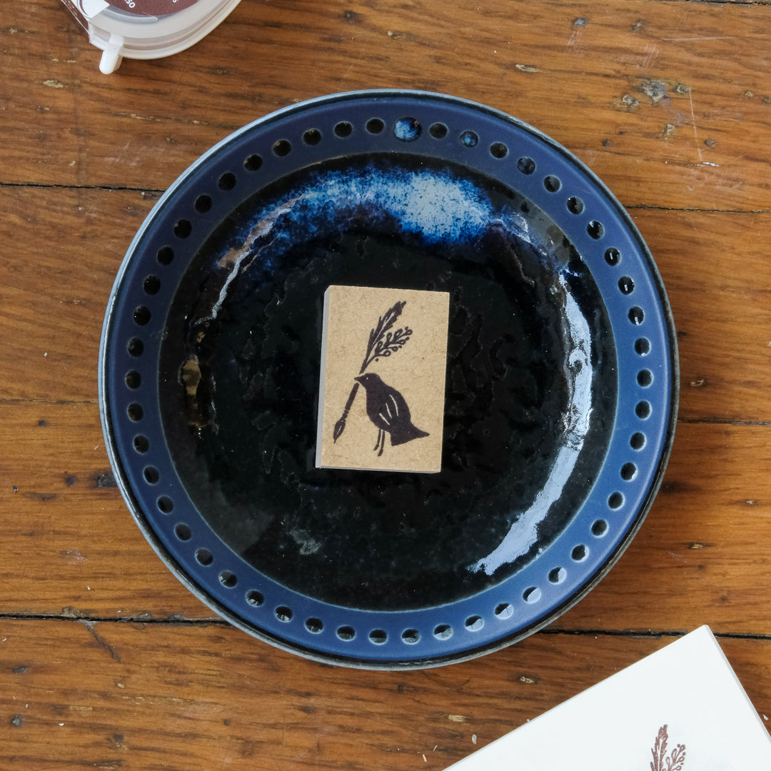 OEDA Letterpress Rubber Stamp - Message Bird