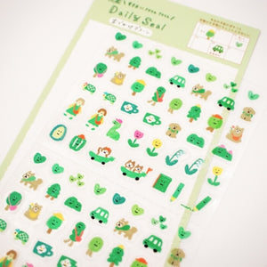 Furukawa Watashi-biyori Daily Sticker Sheet - Outing Green