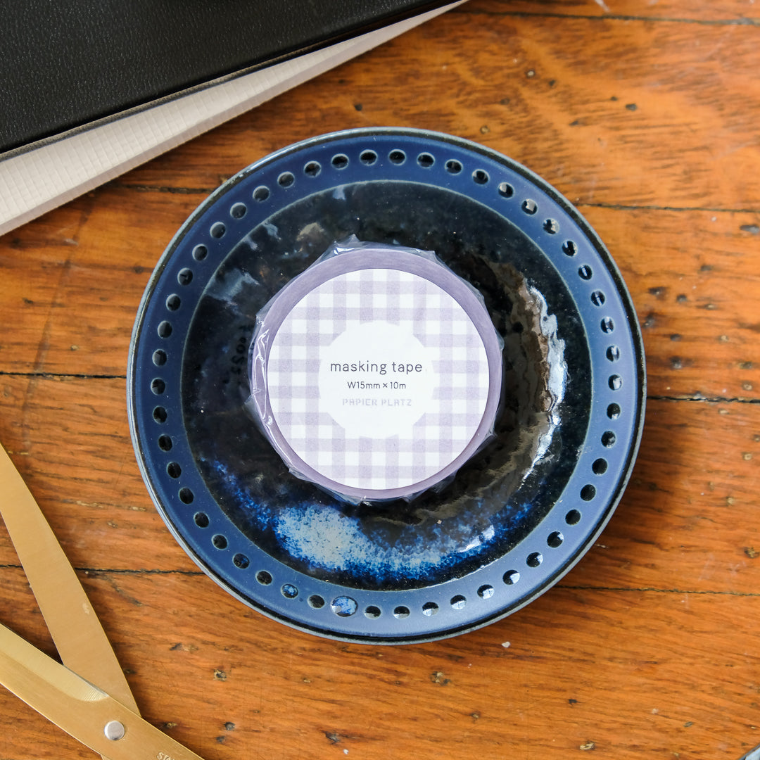Papier Platz Washi Tape 72-028 Check Lavendar