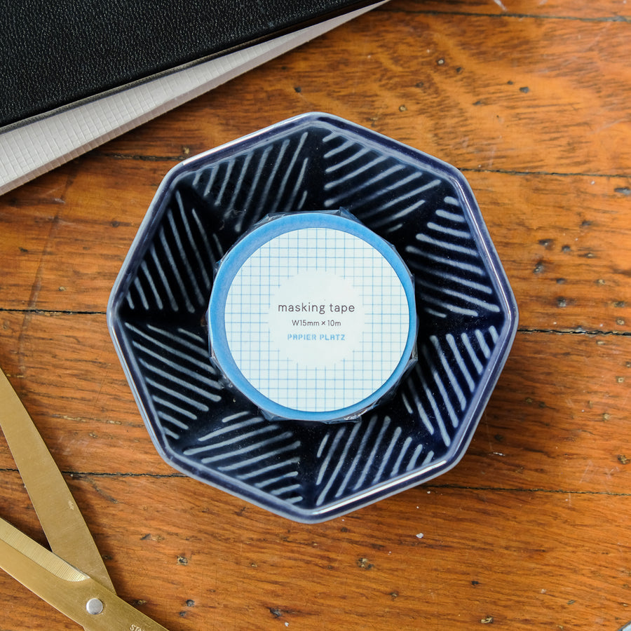 Papier Platz Washi Tape 72-055 Grid Aquamarine