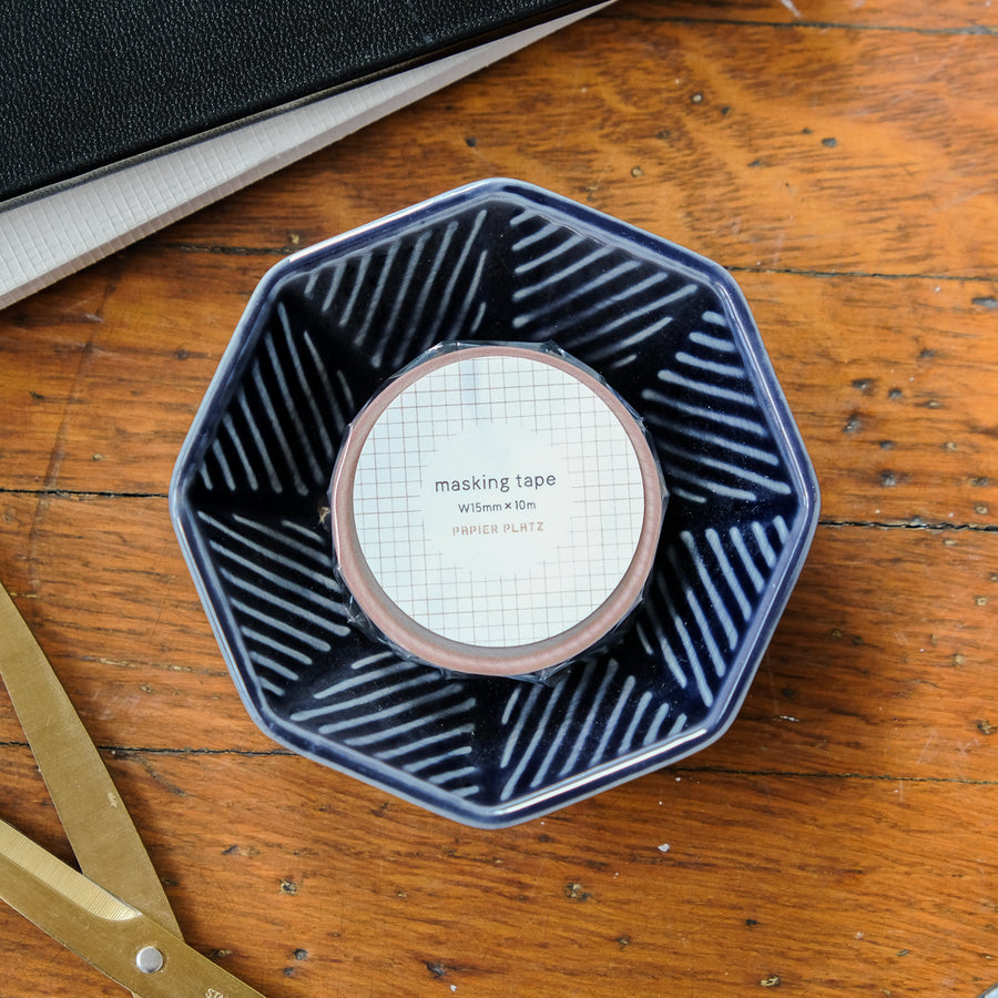 Papier Platz Washi Tape 72-058 - Grid Brown