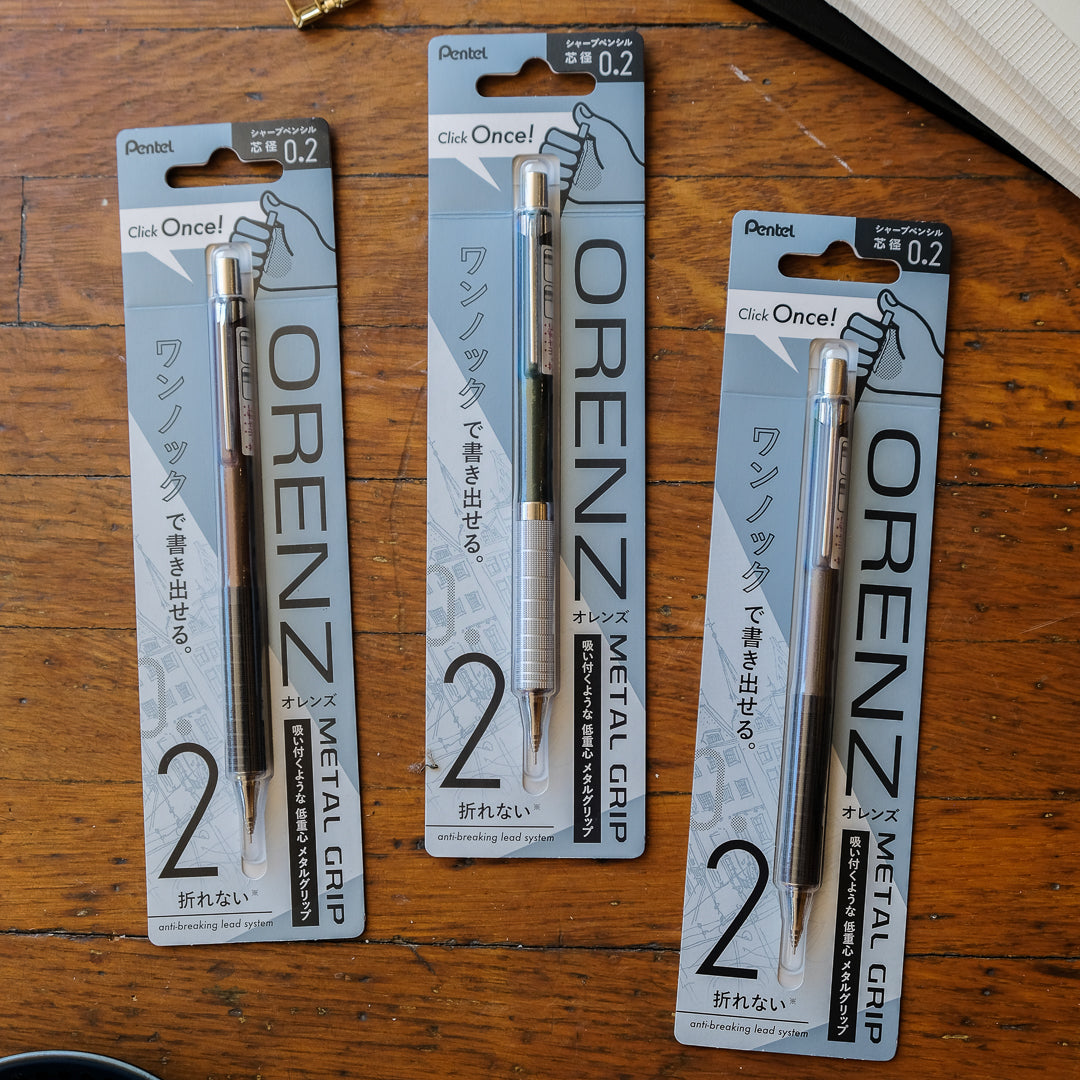 Pentel Orenz Mechanical Pencil - Metal Grip - 0.2 - Gunmetalic