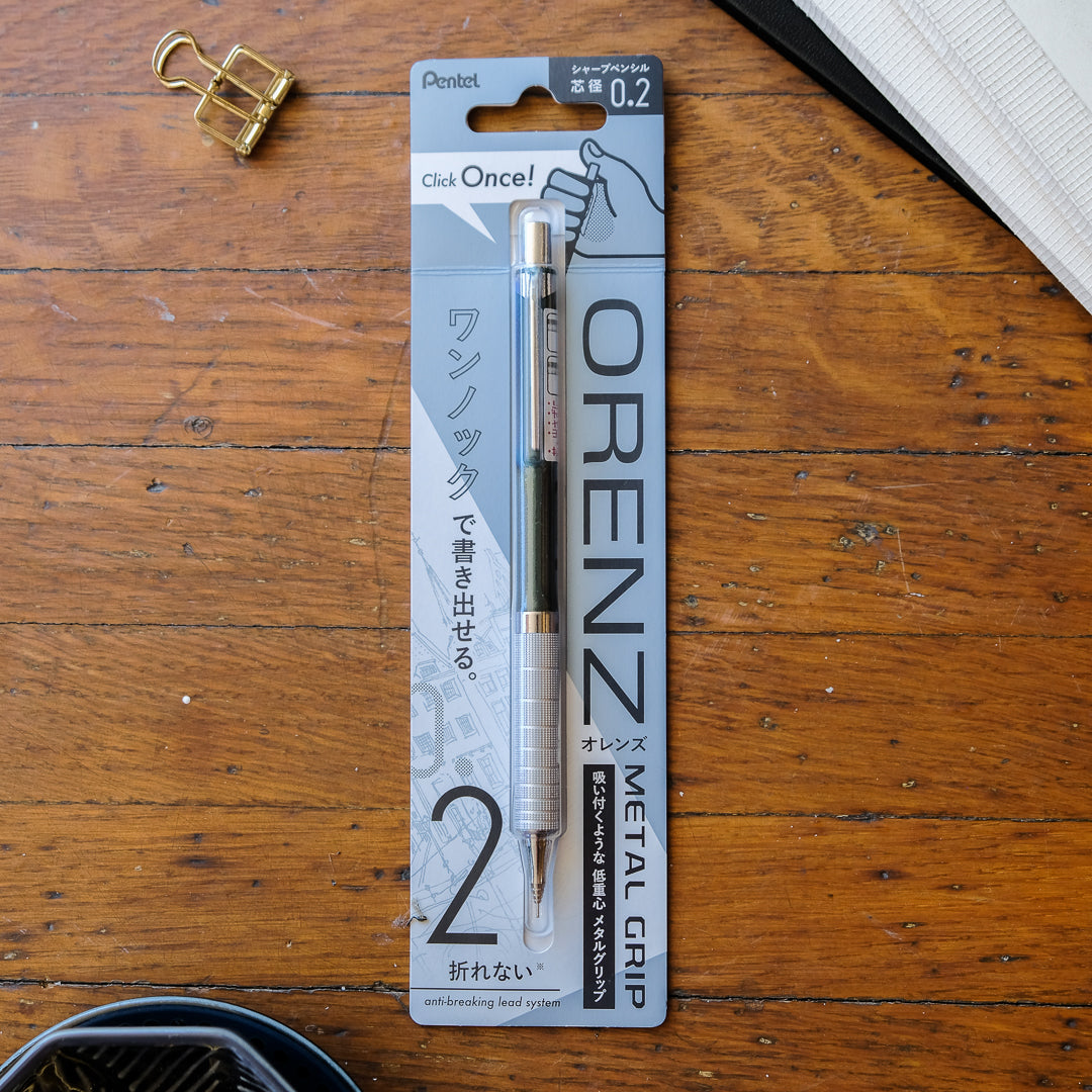 Pentel Orenz Mechanical Pencil - Metal Grip - 0.2 - Dark Green
