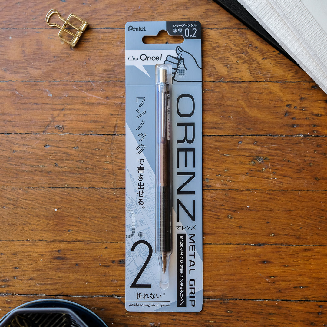 Pentel Orenz Mechanical Pencil - Metal Grip - 0.2 - Brown