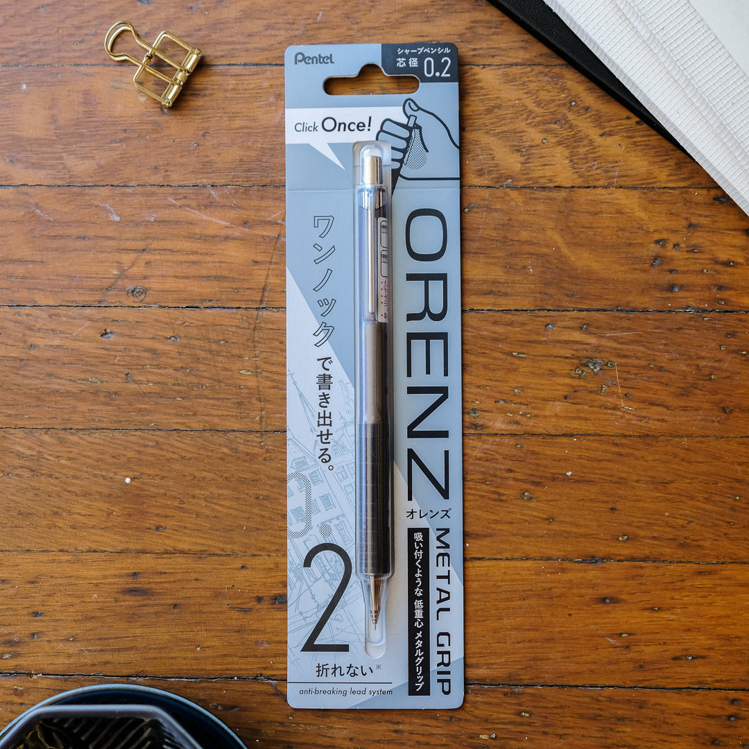 Pentel Orenz Mechanical Pencil - Metal Grip - 0.2 - Gunmetalic