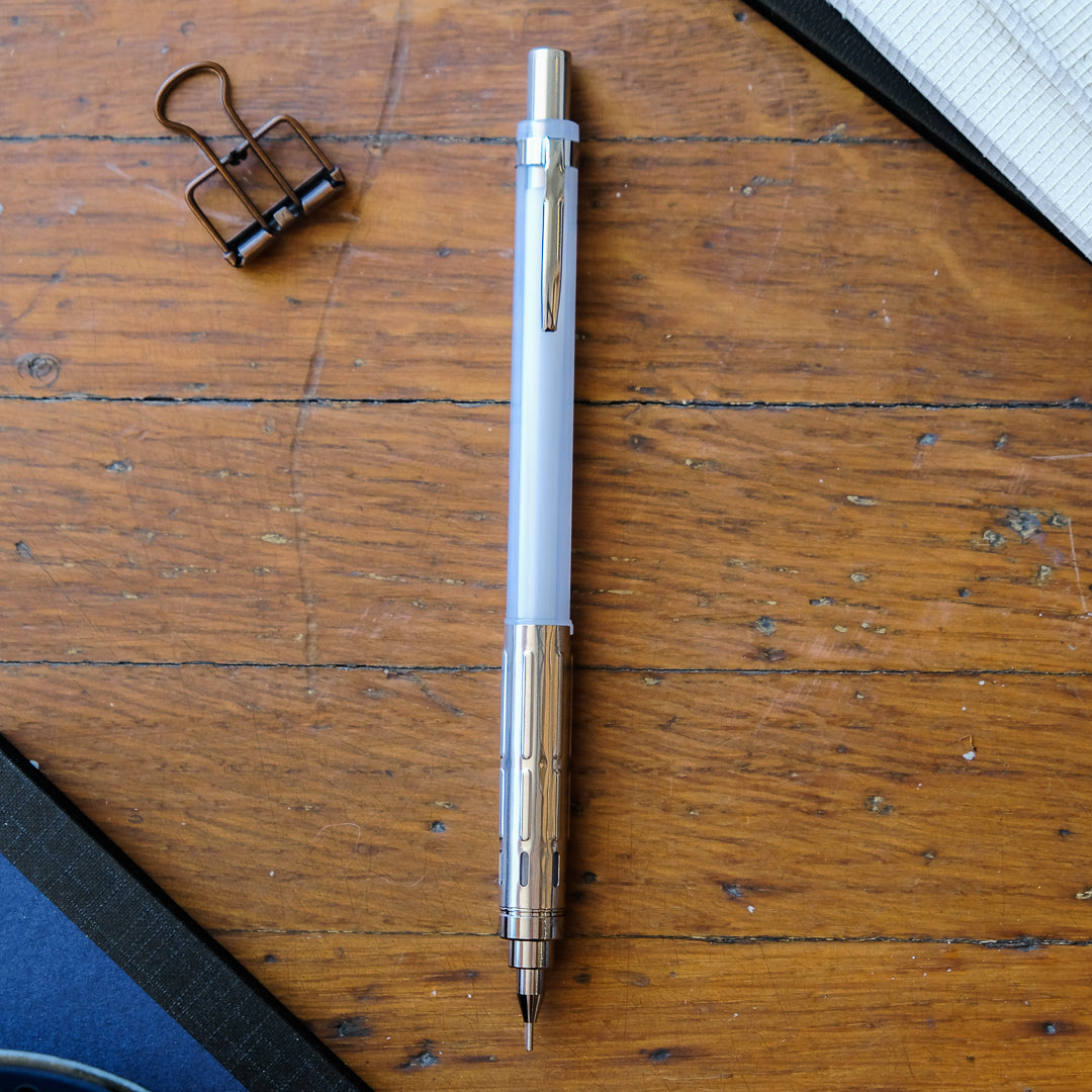 Pentel PG-Metal 350 Mechanical Pencil - 0.5 mm - Clear White
