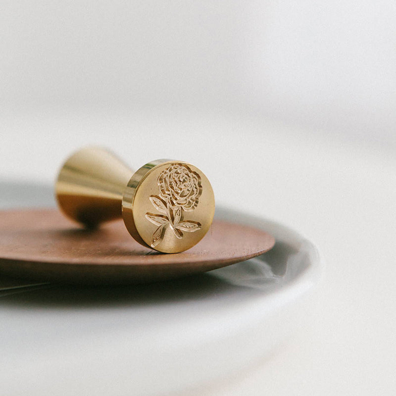 Written Word Calligraphy - Heirloom Peony Wax Seal Stamp