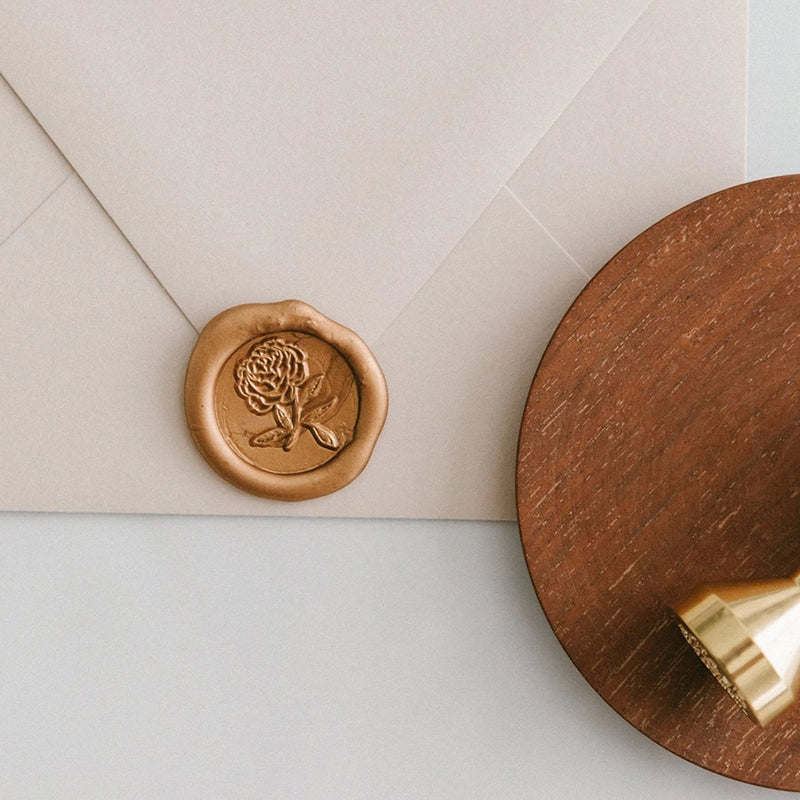 Written Word Calligraphy - Heirloom Peony Wax Seal Stamp