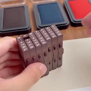 Shachihata  Connected Number Stamp Perpetual Calendar