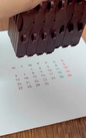 Shachihata  Connected Number Stamp Perpetual Calendar