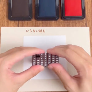 Shachihata  Connected Number Stamp Perpetual Calendar
