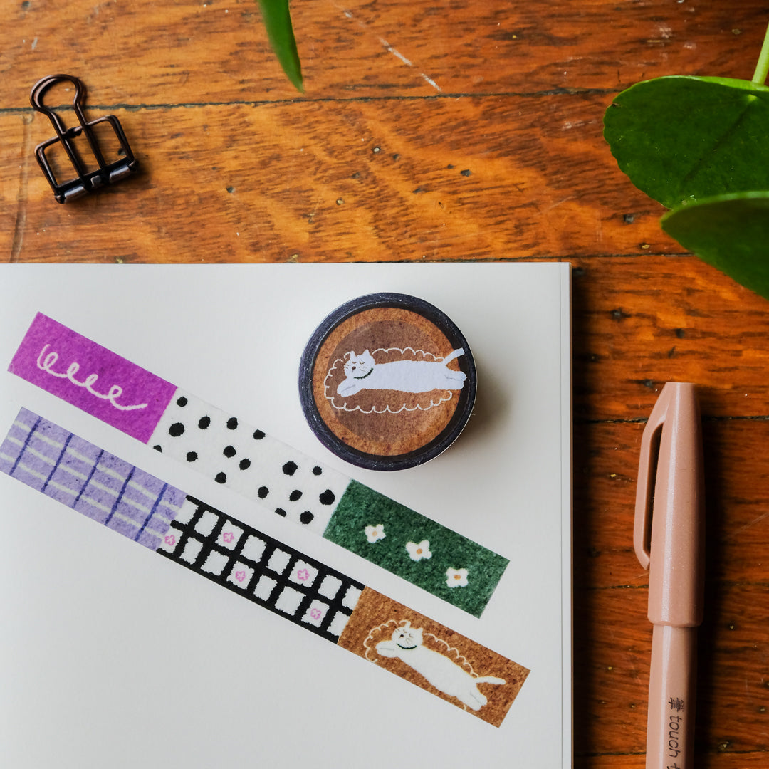 Pion Washi Tape - Cat on the Rug (A)