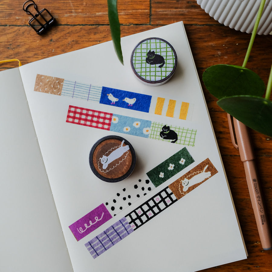 Pion Washi Tape - Cat on the Rug (A)