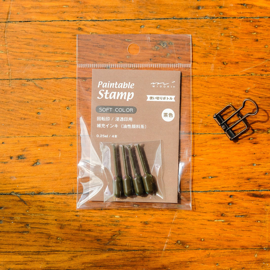 Midori Paintable Stamp Roller Refill Ink - Brown