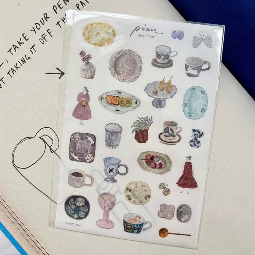 Pion Washi Sticker Sheet - Pottery