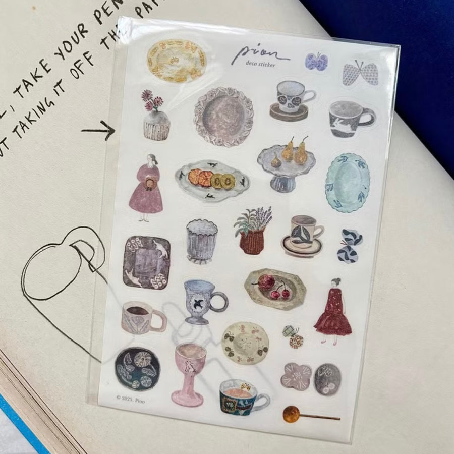 Pion Washi Sticker Sheet - Pottery