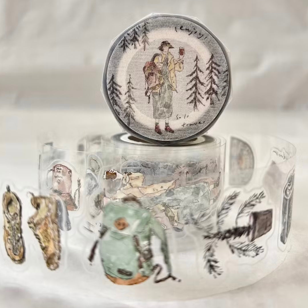 Pion - 3cm Die Cut Sticker Glossy PET Tape - Solo Travel