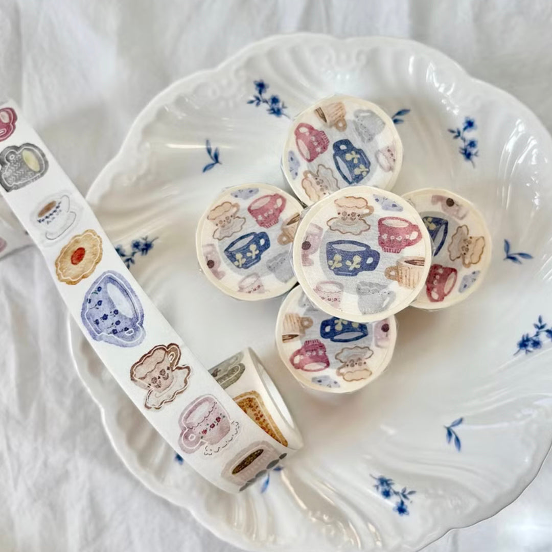 Pion - 2.5cm Die Cut Sticker Washi Tape - Afternoon Tea