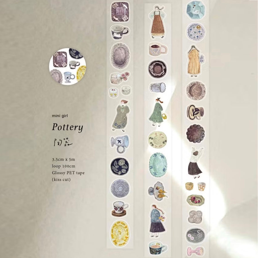 Pion - 3.5cm Die Cut Sticker Glossy PET Tape - Pottery