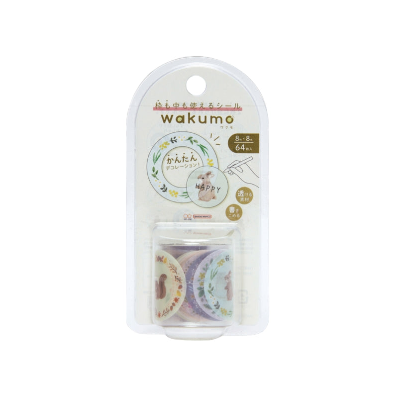 Sun-Star Wakumo Sticker Roll - Circle: Plants & Animals