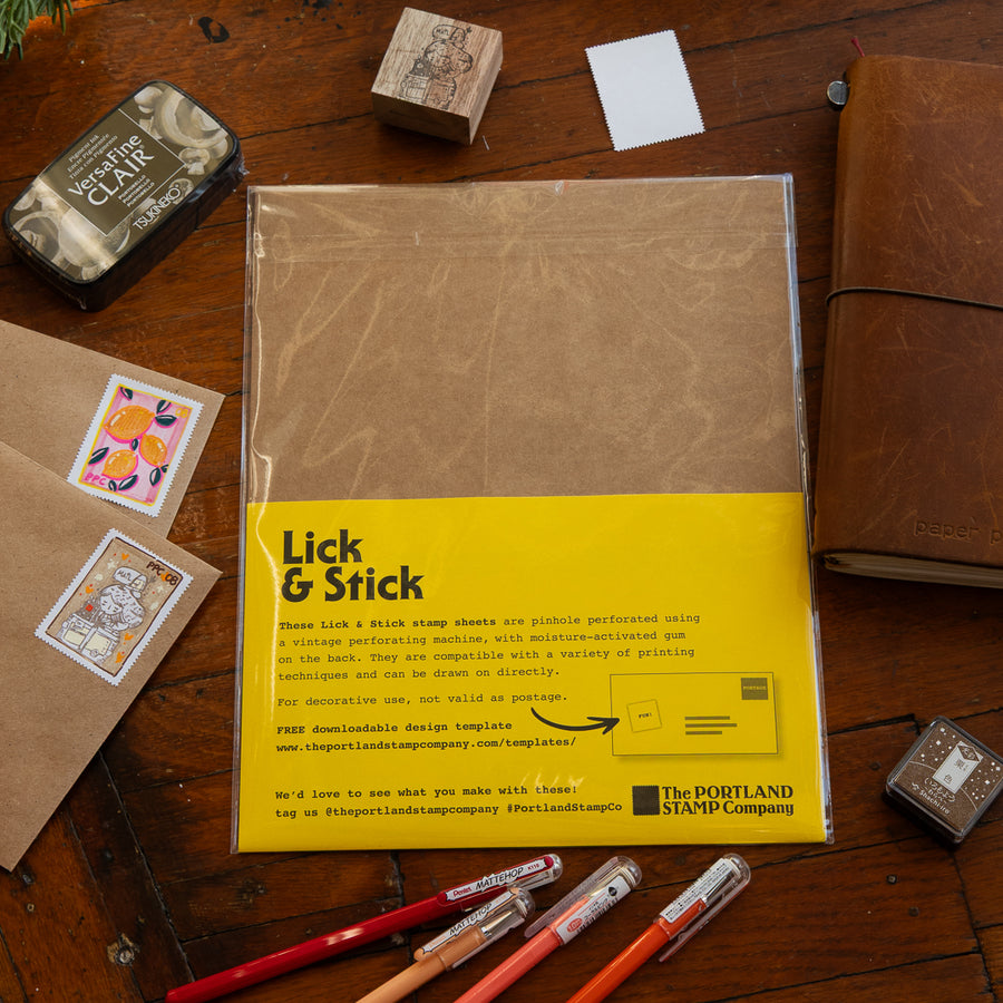 The Portland Stamp Company - Lick & Stick: Square: 3-pack