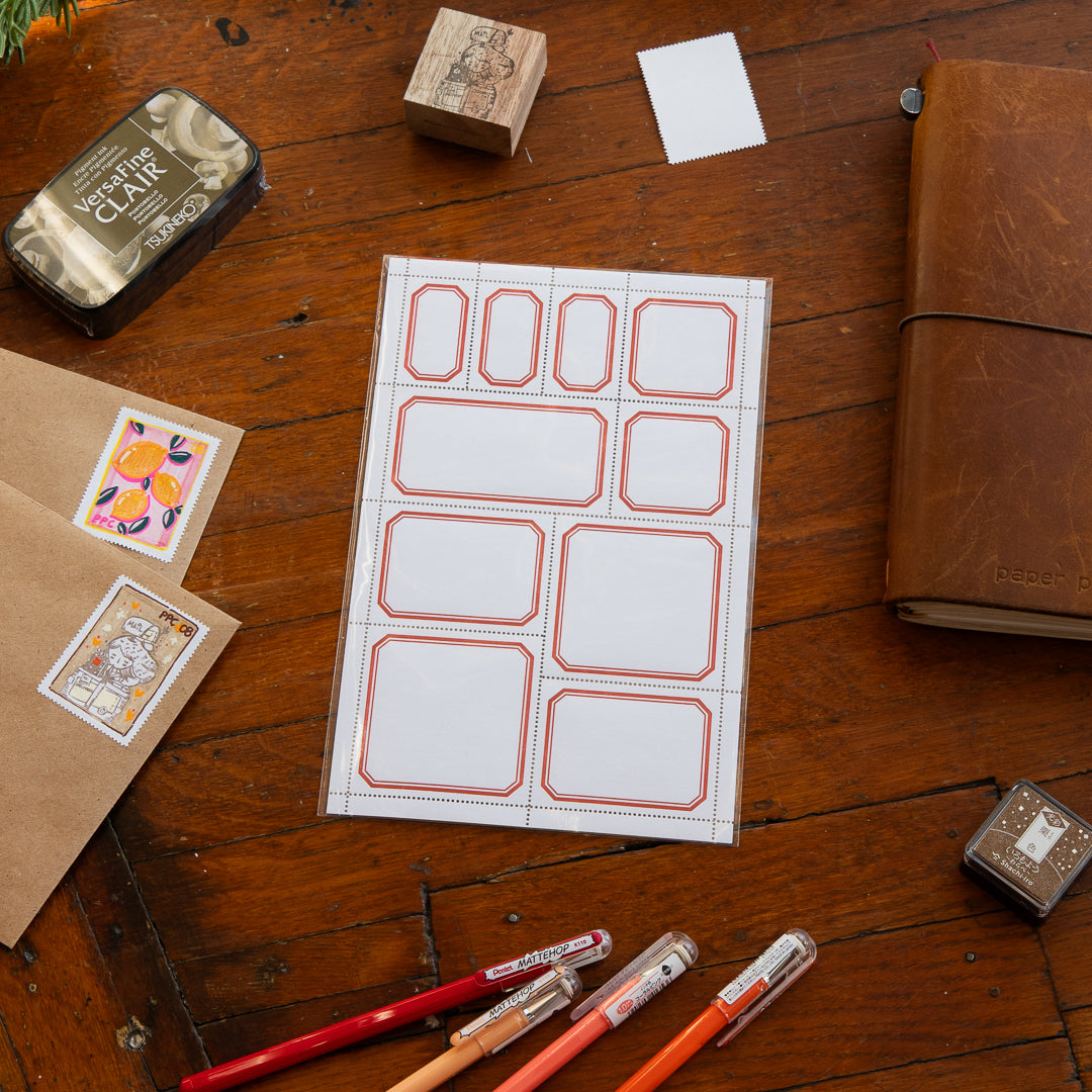 The Portland Stamp Company - Blank Labels — Classic, Red: Beveled