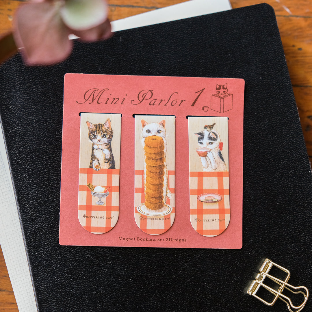 Pottering Cat - Magnetic Bookmarkers - BM-14 Mini Dessert Shop 1