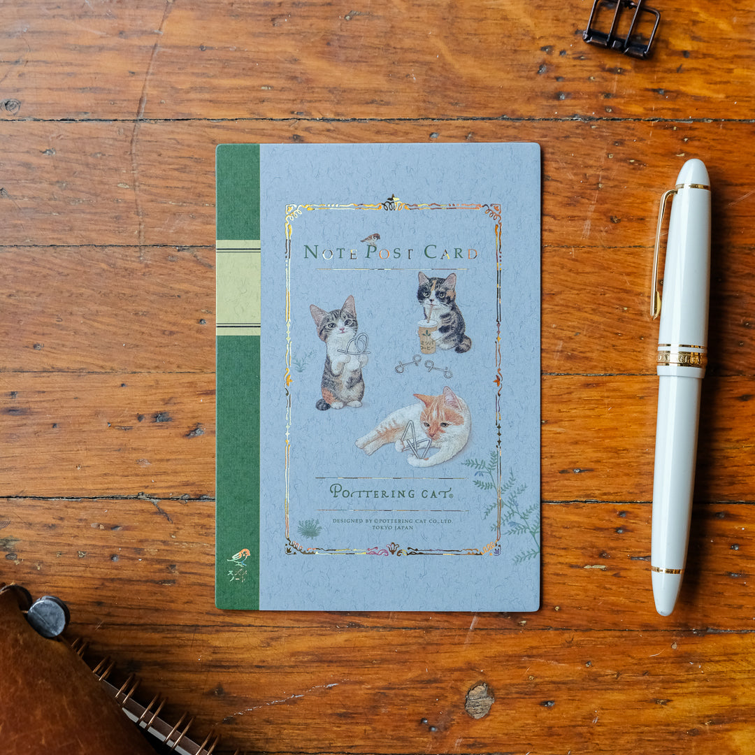Pottering Cat - Notebook Style Postcard - Puzzle Ring