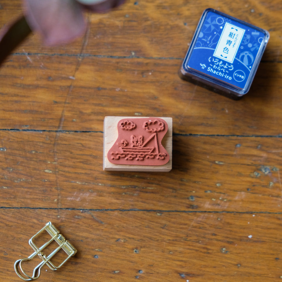 Pottering Cat - Cat Seal-Small Stamp - SH-14 Boat