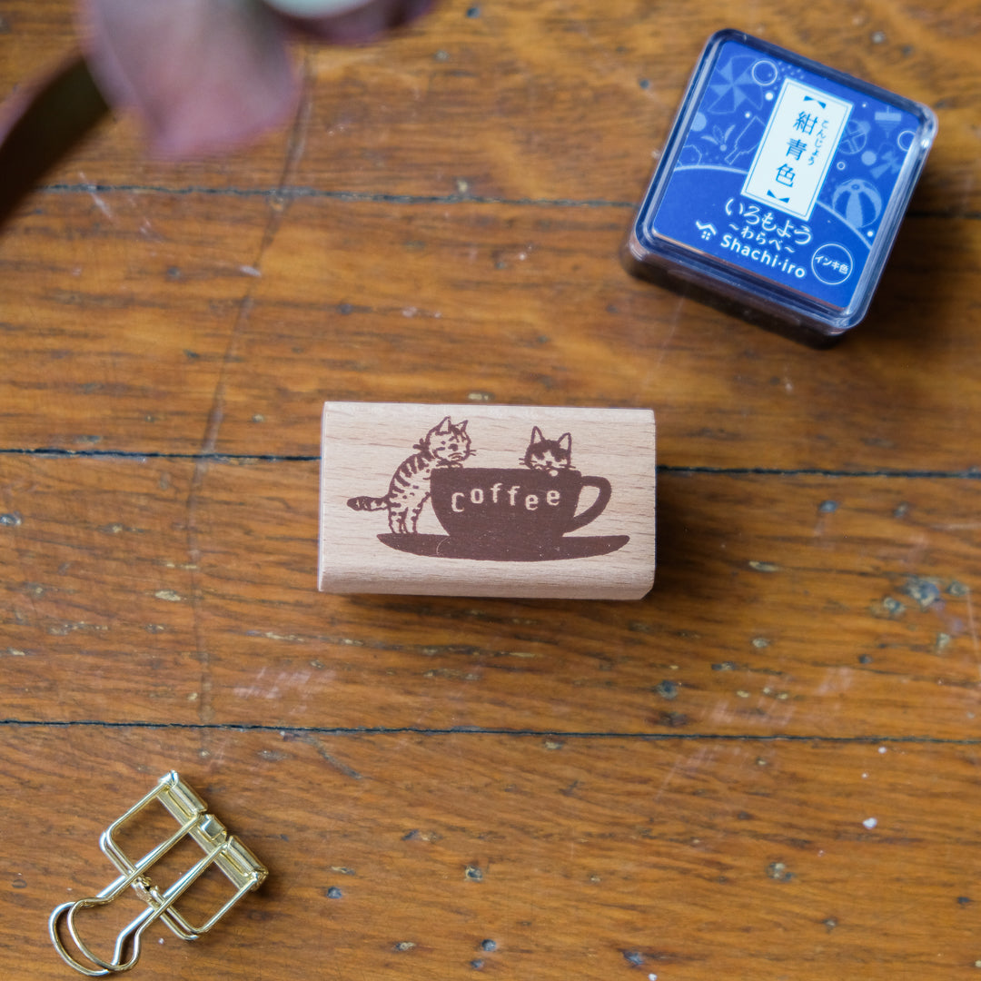 Pottering Cat - Cat Seal-Large Stamp - LH-23 Coffee Cup