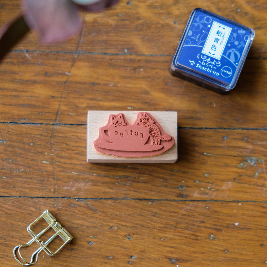 Pottering Cat - Cat Seal-Large Stamp - LH-23 Coffee Cup