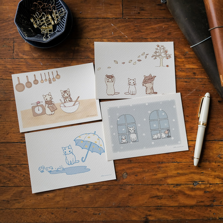 Pottering Cat - Seasonal Postcards - KC-03 Valentine's Chocolate