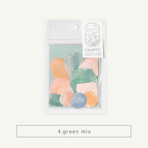 Iroha Quarry Stone Seal Sticker Flakes - Green Mix