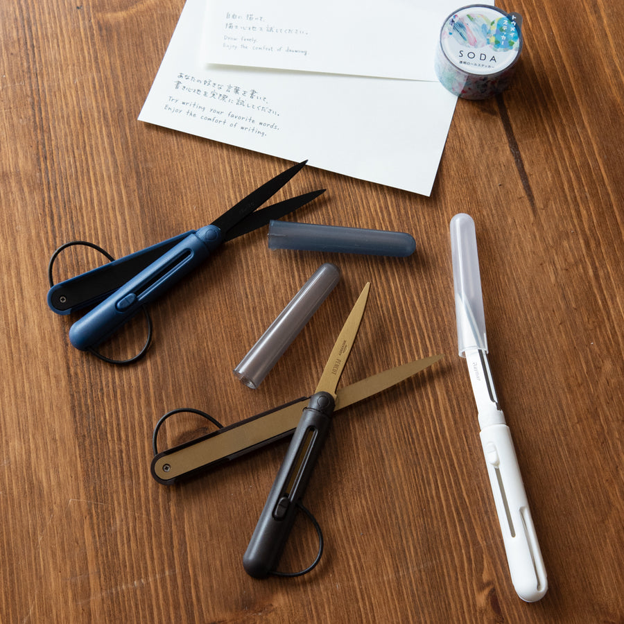 Pencut Premium Pen Scissors - Blue - Flourine Coated
