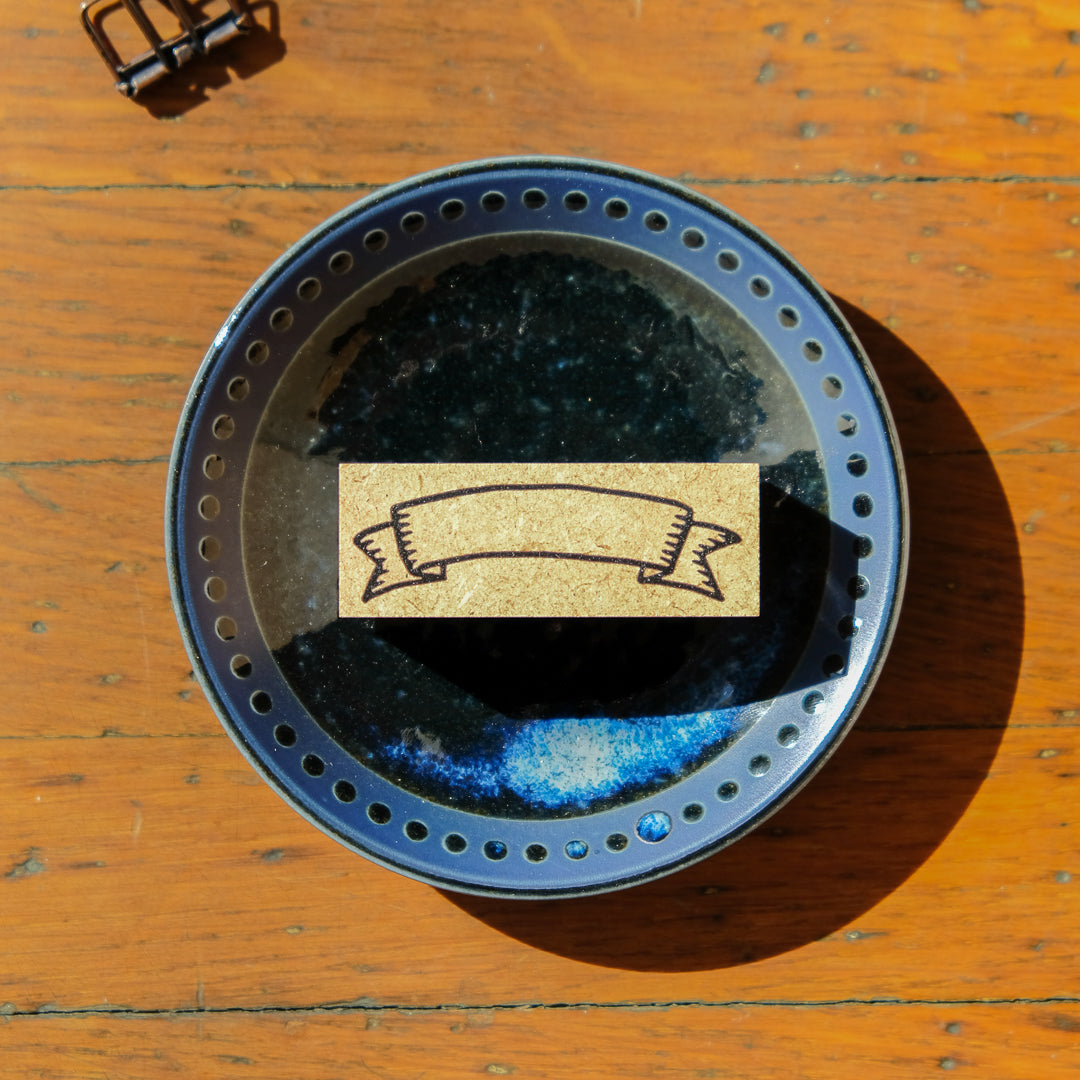 RiraRira Hanko Rubber Stamp - Ribbon Frame