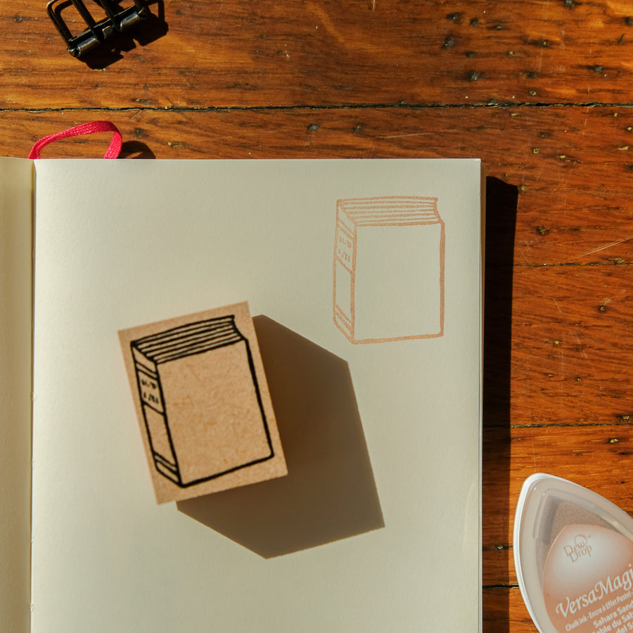 RiraRira Hanko Rubber Stamp - Antique Western Book Frame