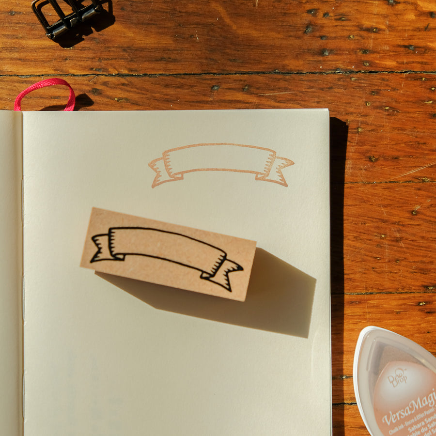 RiraRira Hanko Rubber Stamp - Ribbon Frame