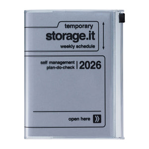2026 Mark’s Storage.it Overseas Weekly Vertical A6 Planner (Sept '25 Start) - Silver