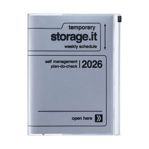 2026 Mark’s Storage.it Overseas Weekly Vertical A5 Planner (Sept '25 Start) - Silver