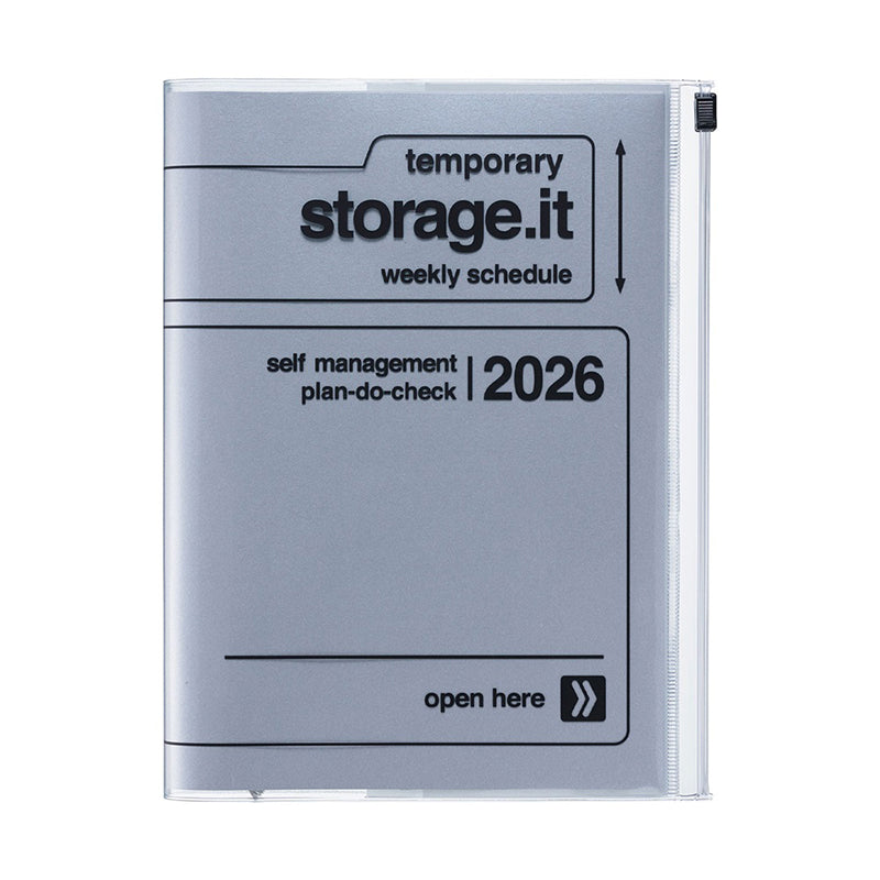 2026 Mark’s Storage.it Overseas Weekly Vertical A5 Planner (Sept '25 Start) - Silver